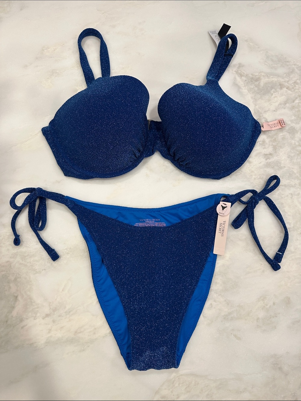 Victoria's Secret Sparkling Royal Blue Bikini Set